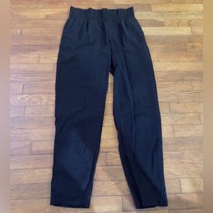 Straight leg pants with elastic waistband
